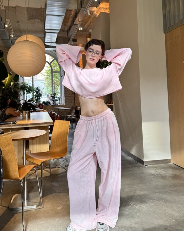 Лонгслів|Штани Velour Pink